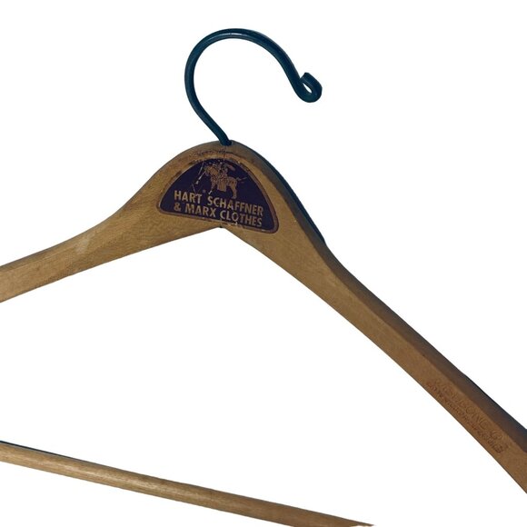 Vintage Hart Schaffner & Marx Wood Locking Suit Hanger 17" Wishbone Grand Rapids - Picture 9 of 12
